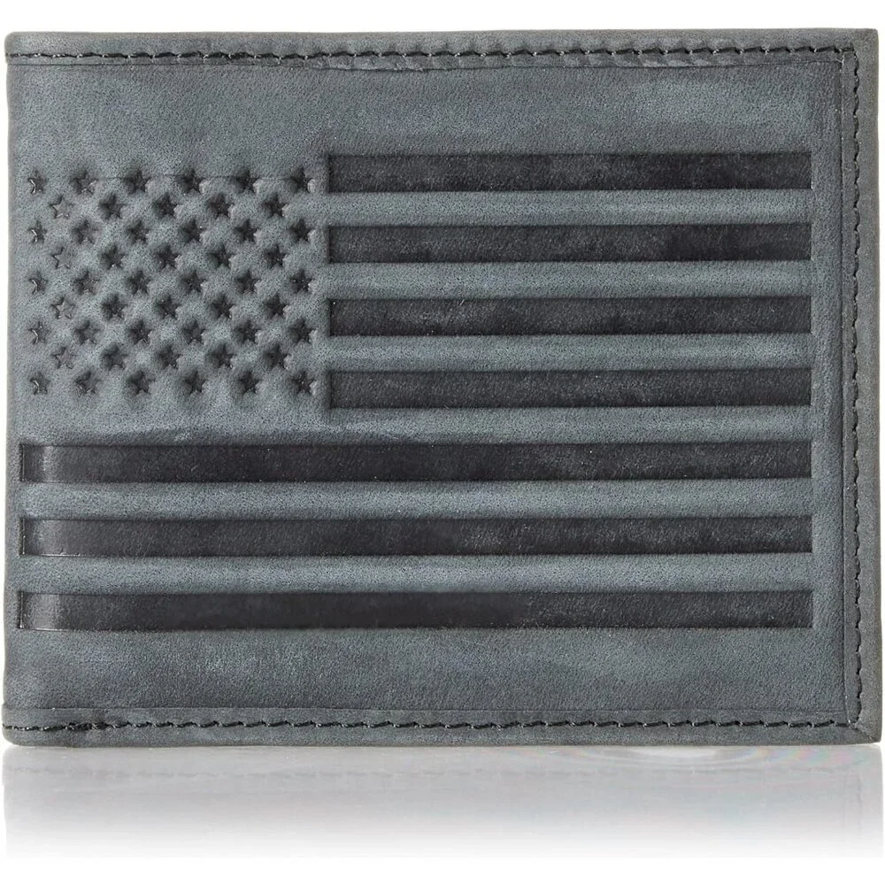 Men's Embossed Bifold Wallet (Available in Cotton Canvas Or Leather)
